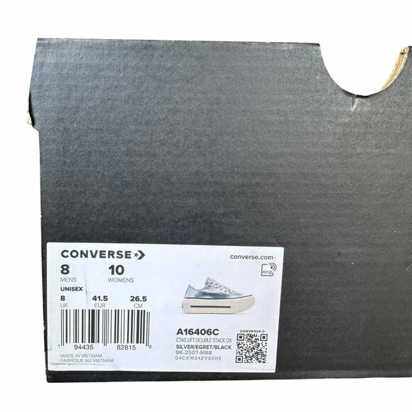 ⭐Converse Chuck Taylor Lift Double Stack Sz 8 Men's Shoes Sneaker Silver A16406C - Picture 8 of 9